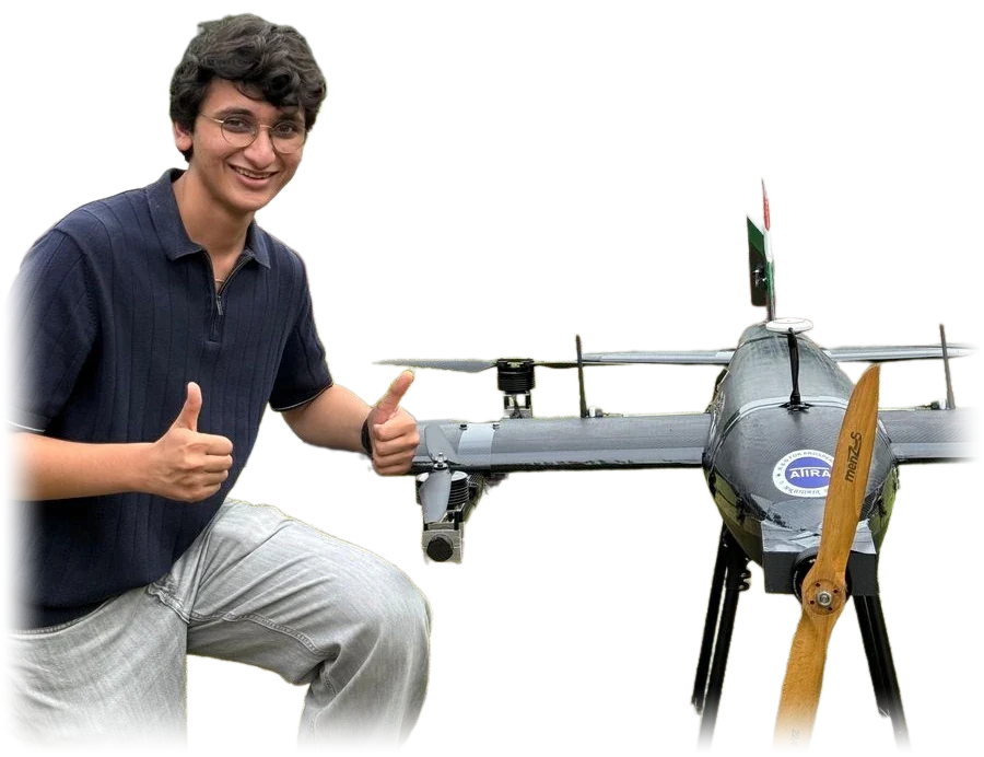 Rishit Salasiya with the ATIRA VTOL